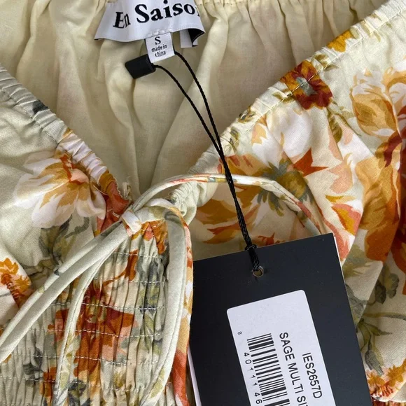 En Saison Grace Midi Floral Sage Green Dress Sz. Small NWT - Picture 9 of 16